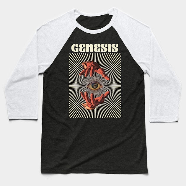 Hand Eyes Genesis Baseball T-Shirt by Kiho Jise